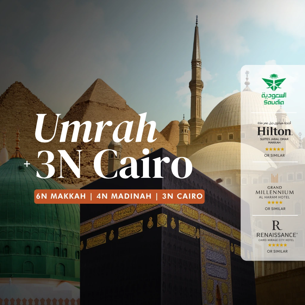 23 Mar - 05 Apr 2027 (Umrah + 3N Cairo)